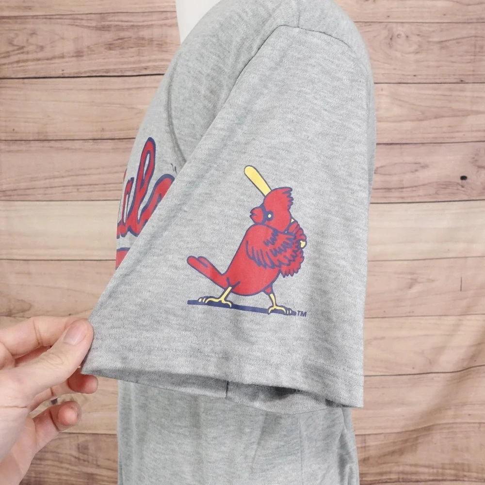 St Louis Cardinals Jersey Shirt‎ Adult XL Gray MLB Baseball Button Front SGA